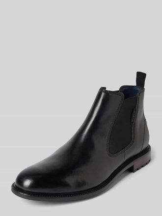Bugatti Chelsea Boots aus Leder mit Zugschlaufe Modell Bonifacio in Black, Gr&ouml;&szlig;e 42