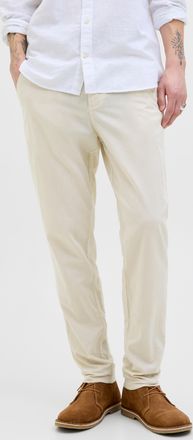 Jack & Jones Chinohose JACK & JONES JPSTACE SUMMER CHINO PANT SN, Herren, Gr. 29, L&auml;nge 34, feather gray, Web, Obermaterial: 70% Baumwolle, 30% Leinen, unifarben, 