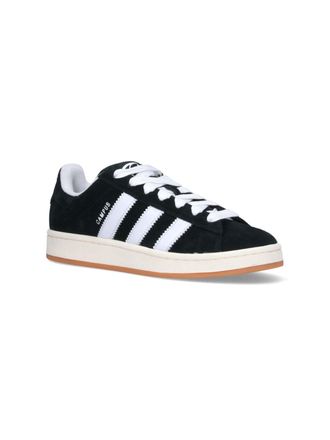 adidas Suede Low-Top with Leather Stripes Sneaker - Black