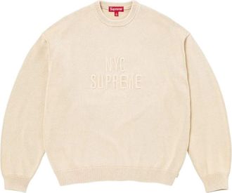 SUPREME SS26 Overdyed Raised Sweater Stone SUP-SS26-217-STN