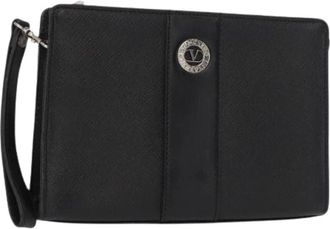 Valentino Pre-owned Clutches, female, Black, Size: ONE SIZE Pre-owned Leather Clutch