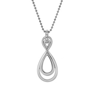 LuvMyJewelry Calithea Sterling Silver 0.03 Ct Diamond Infinity Teardrop Pendant