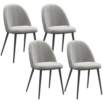 HOMCOM Sillas de comedor 50x56x83 cm gris