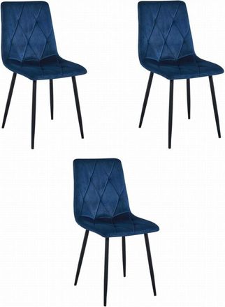 OEM Silla Libra - Terciopelo Azul Marino / Patas Negras X 3