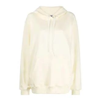 Msgm Msgm, Hoodies & sweatvesten, Dames, Wit, S, Katoen, Katoenen Hoodie