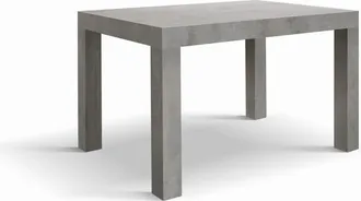 Konte Design Mesa de madera, gris cemento, ext.120x80-200x80cm