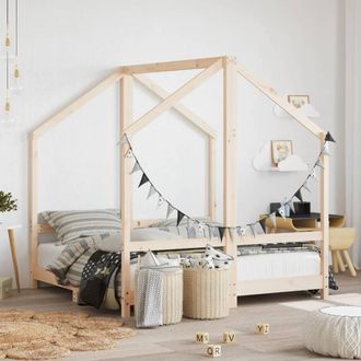 vidaXL Vidaxl - Estructura De Cama Deni&ntilde;os Madera Maciza De Pino 2x(70x140) Cm