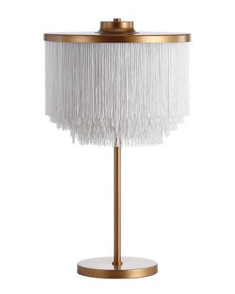 Jonathan Y Designs Jonathan Y Coco 27.5In Fringed Metal Led Table Lamp