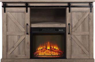 Purline Purline - Chimenea El&eacute;ctrica Con Mueble Aparador Rustico 2000w