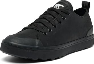 Sorel Mens Metro Ii Low Wp Sneaker In Black, Sea Salt