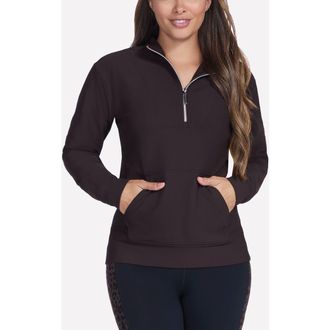 Skechers Go Luxe Half Zip Pullover in Dark Chocolate at Nordstrom Rack, Size X-Large