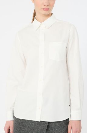 Max Mara Cobalto Cotton Button Shirt in White at Nordstrom, Size 10