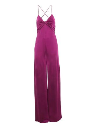 Polo Ralph Lauren ruched-detail sleeveless jumpsuit - Purple