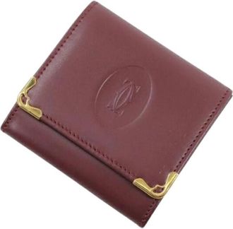 Cartier Pre-owned Portemonnee/munttasje - unisex - Vintage Accessoires - Rood - ONE Size - Leer - Vintage