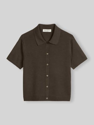Marc O'Polo Regular Fit Poloshirt aus Baumwoll-Mix in Mittelbraun, Gr&ouml;&szlig;e XXL
