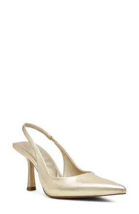 Anne Klein Itzy Pointed Toe Slingback Pump in Champagne at Nordstrom, Size 7.5