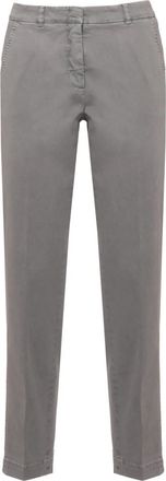 PESERICO Rechte broek - Dames - Straight fit broeken - Grijs - L - Katoen - Broeken