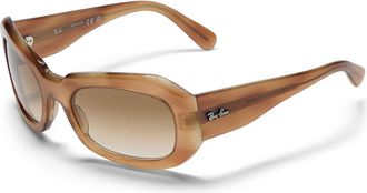 Ray-Ban 0RB2212 Beate Polarized Fashion Sunglasses Striped Brown : 56mm