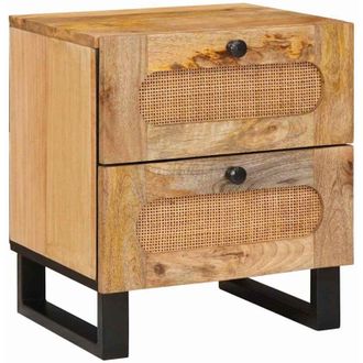vidaXL Bedside Cabinet Natural 40 x 33 x 46 cm Solid Mango Wood vidaXL