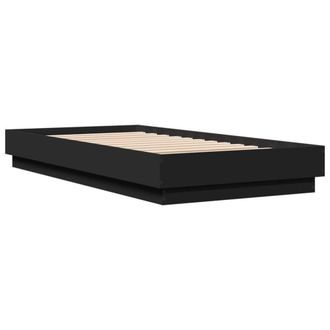 Berkfield Home Durable Bed Frame Frame with LED Lights Black 75x190 cm Small Single