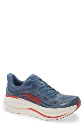 Hoka One One Bondi 9 Running Shoe in Thunder Cloud /Vermillion at Nordstrom, Size 11.5