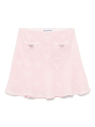 Self Portrait Minigonna con fiocco - Rosa