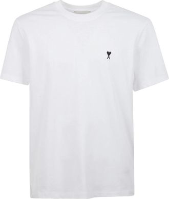 Ami Witte Katoenen T-shirt met Minimalistische Esthetiek - Heren - T-shirts - Wit - 2XL - Katoen - Tops