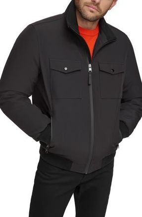 Calvin Klein Water Resistant Flextech Stretch Bomber Jacket in Black at Nordstrom Rack, Size X-Large