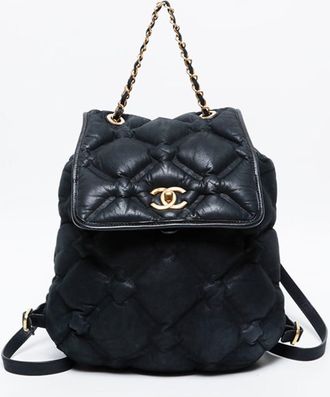 Chanel Matelasse Black Leather Backpack (Pre-Owned)
