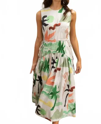 Oliphant Sleeveless Piped Maxi Dress In Paradiso