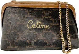 Celine Pre-owned Shoulder Bags, female, Brown, Size: ONE SIZE Pre-owned Canvas shoulder-bags