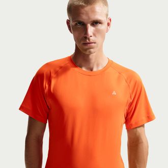 Nike Mens Nike ACG Wildsee Dri-FIT Short-Sleeve Base Layer Top in Orange | IO1452-819