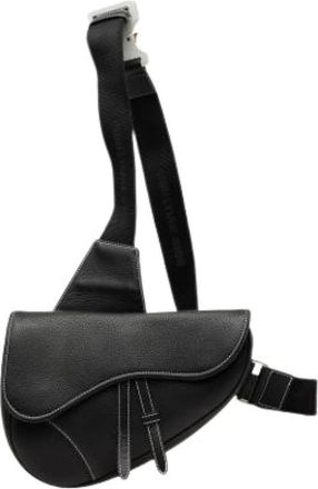 Dior Pre-owned Saddle Crossbody Bag - Dames - Vintage Schoudertas - Zwart - ONE Size - Leer - Vintage