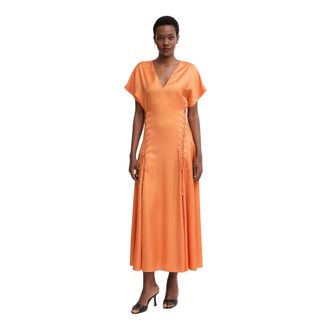 Pinko Vestido Largo Acampanado - Dresses - Mujer - Naranja - XL