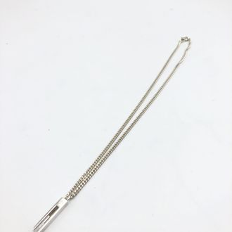 Gucci Sterling Silver G Bar Pendant Womens Necklace (Pre-Owned)