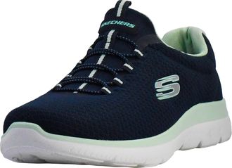 Skechers Womens Summits Sneaker, Navy/Aqua, 8.5 X-Wide