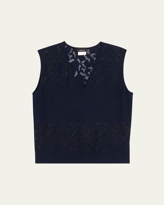 Akris Whitecaps Knit V-Neck Vest