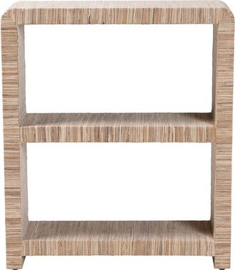 Baxton Studio Lucy Bohemian Woven Grasscloth Bookshelf