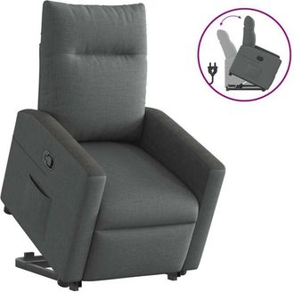 vidaXL Vidaxl - Sill&oacute;n Reclinable Elevable De Tela Gris Oscuro