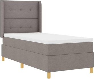vidaXL Box Spring Bed with Mattress Taupe 80 x 200 cm Fabric vidaXL