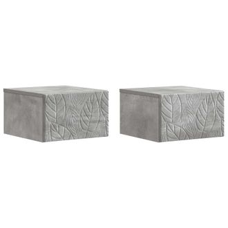 vidaXL Mesita De Noche De Pared 2 Pcs Gris Hormig&oacute;n 49 X 34,5 X 20 Cm Vidaxl