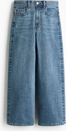H&M Wide High Waist Ankle Jeans - Blue