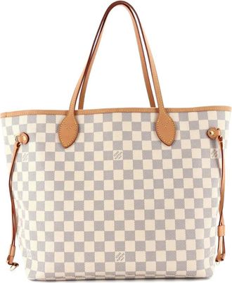 Louis Vuitton Borsa tote Neverfull NM MM in tela Damier - Bianco