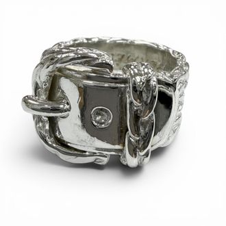 Herm&egrave;s Silver Silver 925 Band Ring (Pre-Owned)