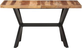 Berkfield Home Dining Table 140x70x75 cm Solid Wood with Honey Finish in Brown | Size: 140 x 70 x 75 cm