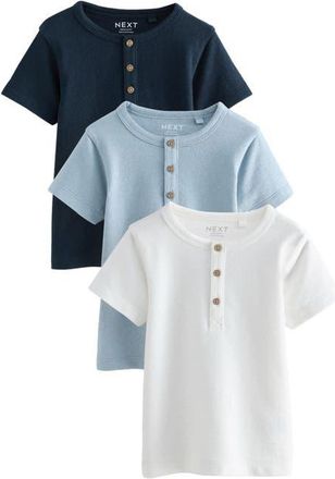 Next Kids Assorted 3-Pack Textured Henley T-Shirts in Blue at Nordstrom, Size 1.5-2Y