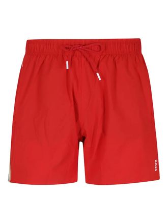 BOSS logo-print swim shorts - Red
