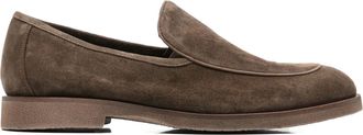 Alberto Gozzi Brown Low-Profile Goat Suede Loafers