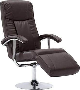 vidaXL Sillón de TV de cuero sintético marrón vidaXL
