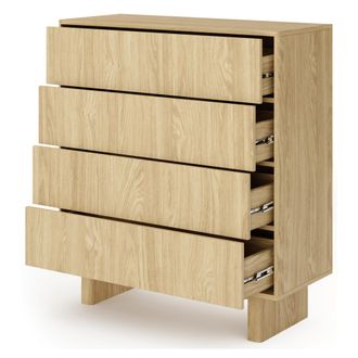 Dmora Credenza Hasavato, Aparador 4 Cajones, Un Estante, Apertura Corredera, 94x38x104h Cm Marr&oacute;n Roble
